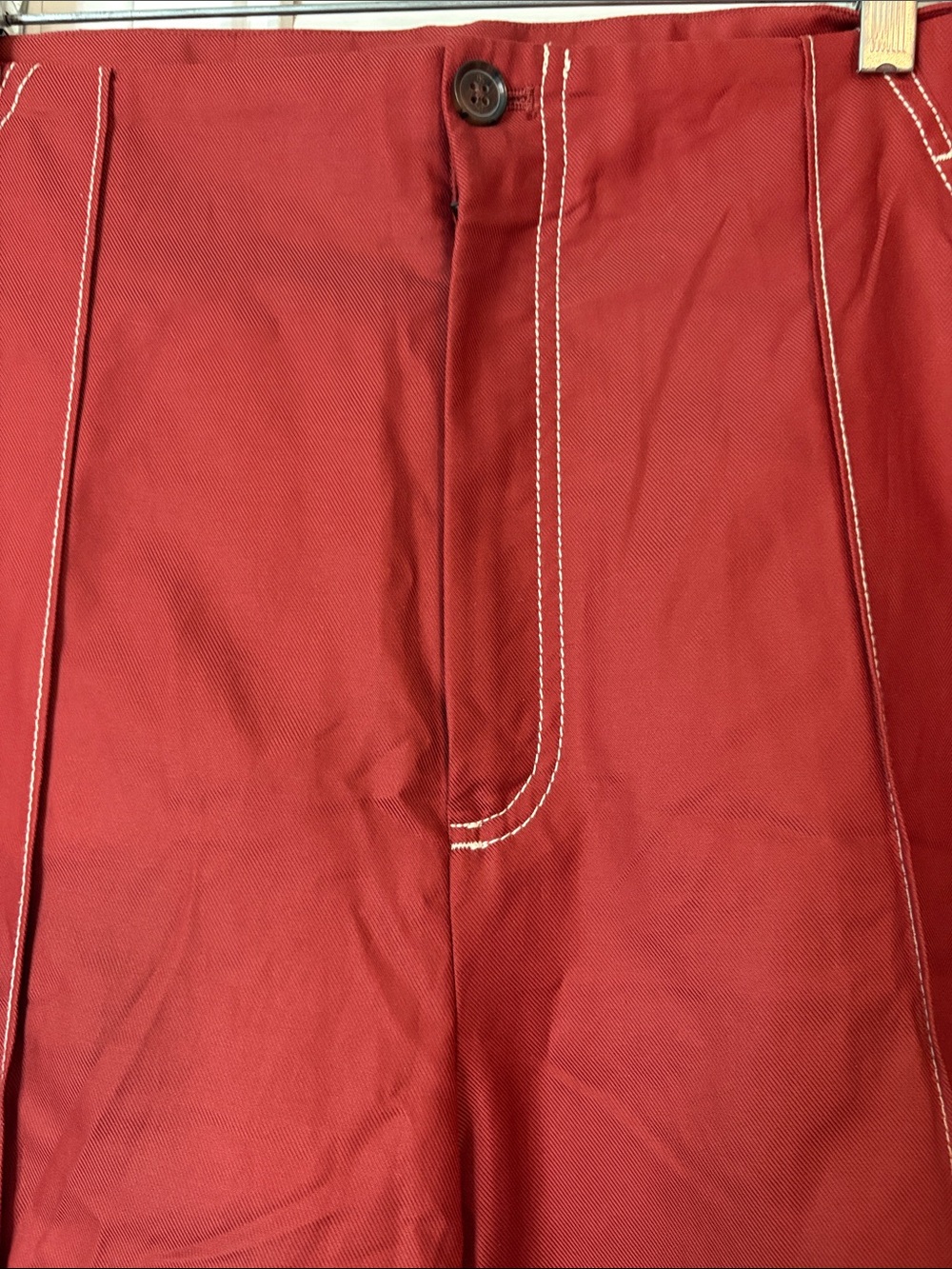 Banana Republic Factort Brick Red Wide Leg Pants Size 12 Tall - Picture 3 of 11